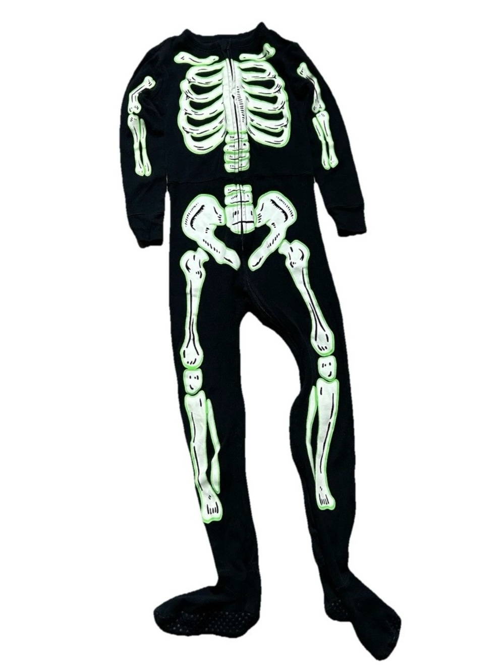 Toddler Boy Footie Pajamas Skeleton Whales Firetrucks Size 5T - Picture 5 of 5